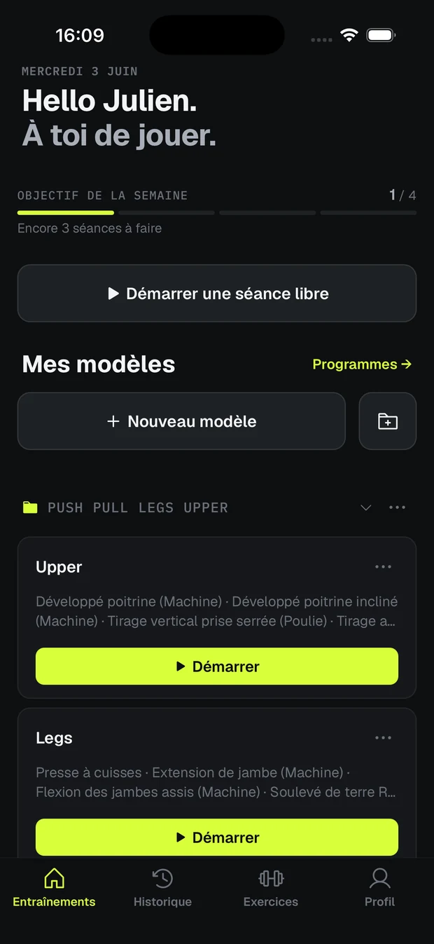 Capture d’écran de Musku : Tes séances, prêtes à démarrer